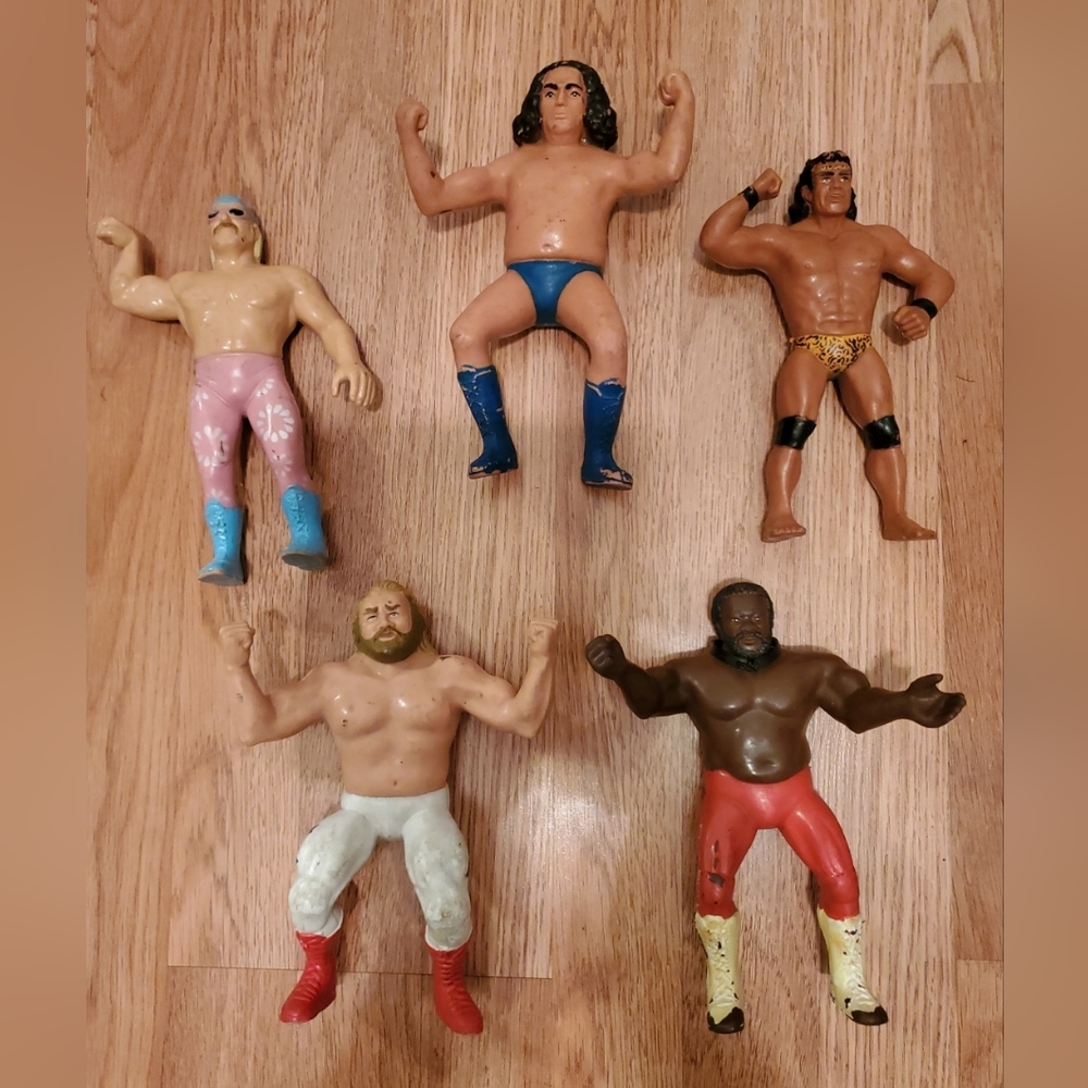 Vintage 1980’s WWF Titan Sports LJN 8" Rubber Figure Lot of 5 Wrestlers